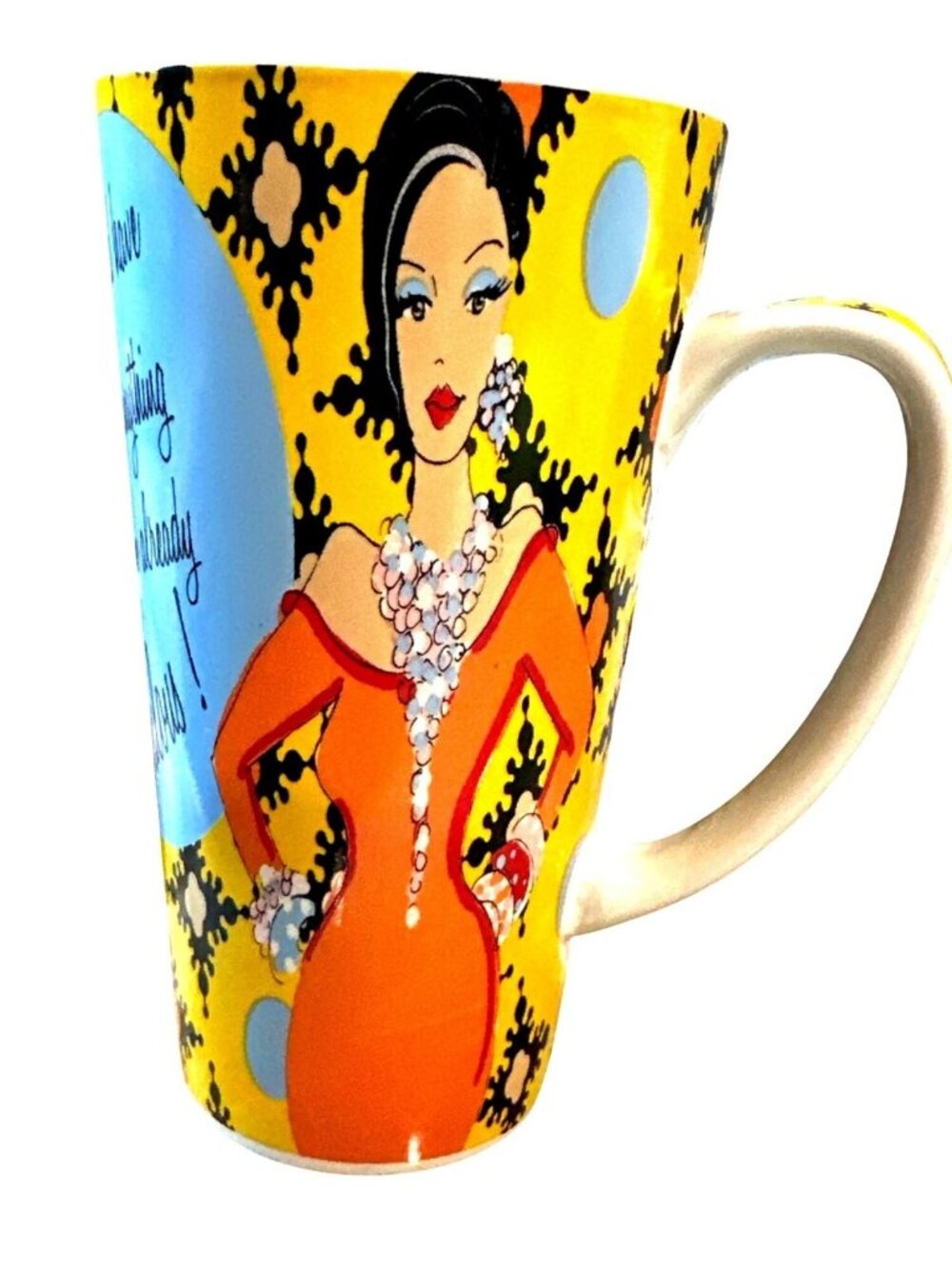 Delish American Atelier Fabulous Fashionista Tall Ceramic Mug Working Girls Desi